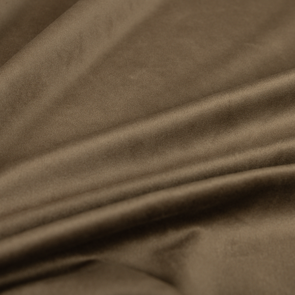 Alpha Plain Durable Velvet Brushed Cotton Effect Upholstery Fabric Brown Colour CTR-2695 - Roman Blinds