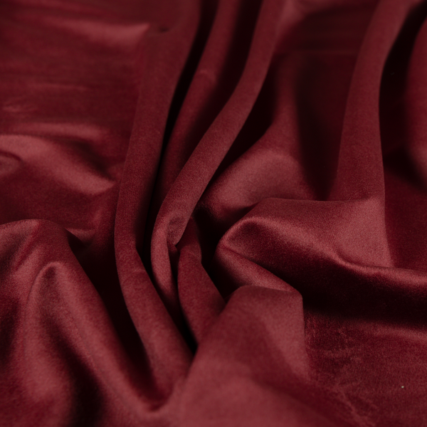 Alpha Plain Durable Velvet Brushed Cotton Effect Upholstery Fabric Burgundy Colour CTR-2696 - Made To Measure Curtains