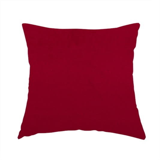 Alpha Plain Durable Velvet Brushed Cotton Effect Upholstery Fabric Red Colour CTR-2697 - Handmade Cushions