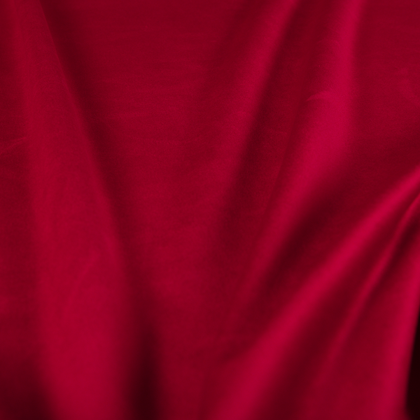 Alpha Plain Durable Velvet Brushed Cotton Effect Upholstery Fabric Red Colour CTR-2697 - Roman Blinds