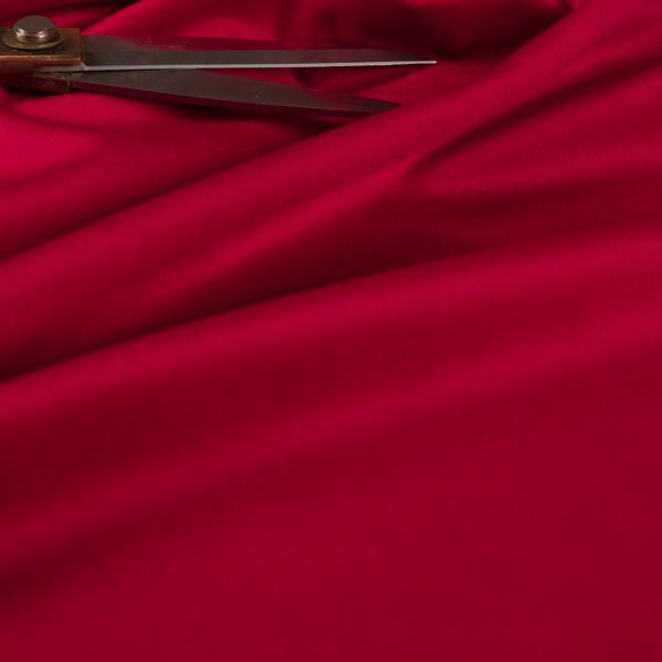 Alpha Plain Durable Velvet Brushed Cotton Effect Upholstery Fabric Red Colour CTR-2697 - Made To Measure Curtains