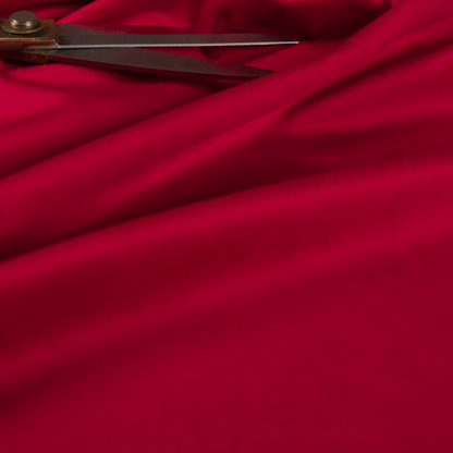 Alpha Plain Durable Velvet Brushed Cotton Effect Upholstery Fabric Red Colour CTR-2697 - Made To Measure Curtains