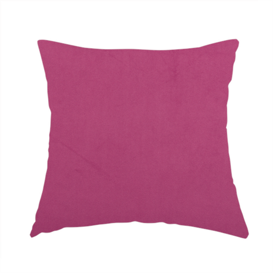 Alpha Plain Durable Velvet Brushed Cotton Effect Upholstery Fabric Pink Colour CTR-2698 - Handmade Cushions