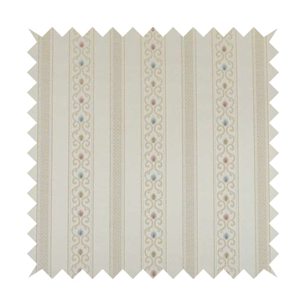 Saliha Regency Stripes Pattern Fabric Pearl Collection Fabrics CTR-27 - Made To Measure Curtains