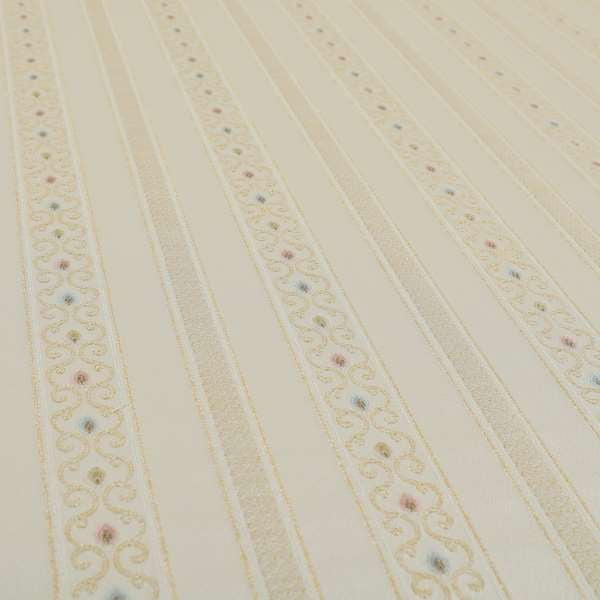 Saliha Regency Stripes Pattern Fabric Pearl Collection Fabrics CTR-27 - Made To Measure Curtains