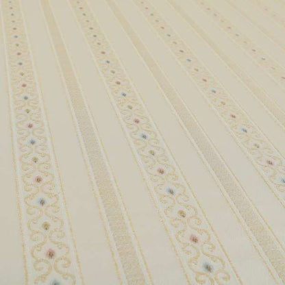 Saliha Regency Stripes Pattern Fabric Pearl Collection Fabrics CTR-27 - Made To Measure Curtains