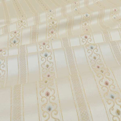 Saliha Regency Stripes Pattern Fabric Pearl Collection Fabrics CTR-27 - Made To Measure Curtains