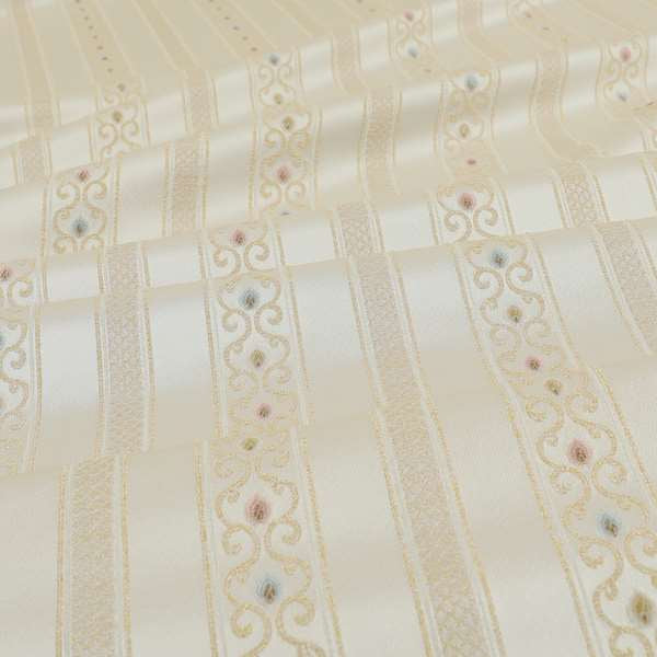 Saliha Regency Stripes Pattern Fabric Pearl Collection Fabrics CTR-27 - Handmade Cushions