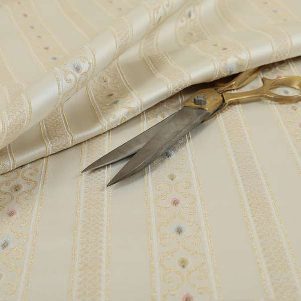 Saliha Regency Stripes Pattern Fabric Pearl Collection Fabrics CTR-27 - Roman Blinds