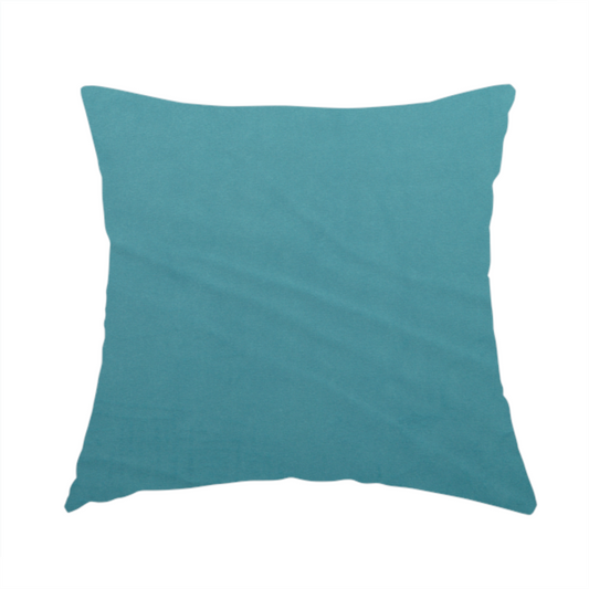 Alpha Plain Durable Velvet Brushed Cotton Effect Upholstery Fabric Blue Colour CTR-2703 - Handmade Cushions