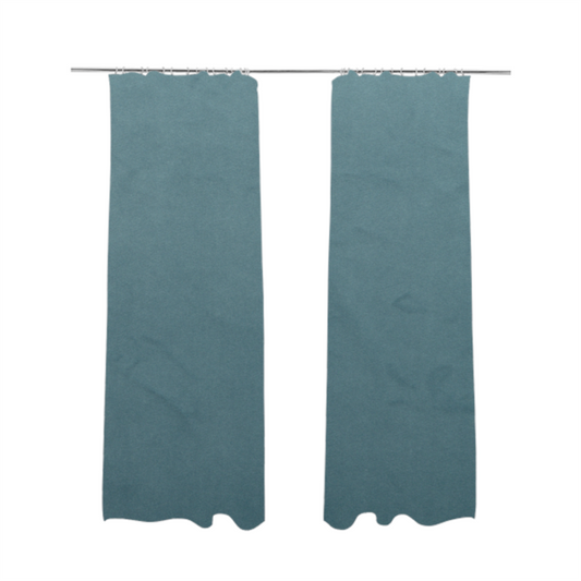 Alpha Plain Durable Velvet Brushed Cotton Effect Upholstery Fabric Blue Colour CTR-2704 - Made To Measure Curtains