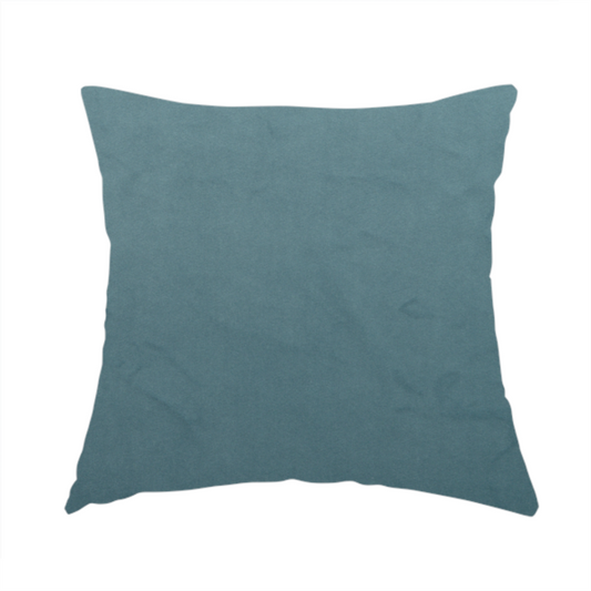 Alpha Plain Durable Velvet Brushed Cotton Effect Upholstery Fabric Blue Colour CTR-2704 - Handmade Cushions