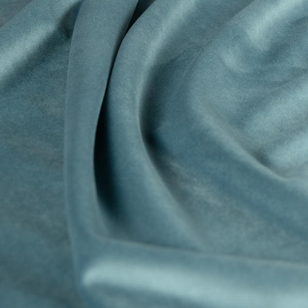 Alpha Plain Durable Velvet Brushed Cotton Effect Upholstery Fabric Blue Colour CTR-2704 - Roman Blinds