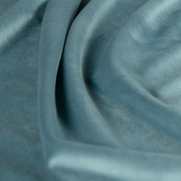 Alpha Plain Durable Velvet Brushed Cotton Effect Upholstery Fabric Blue Colour CTR-2704