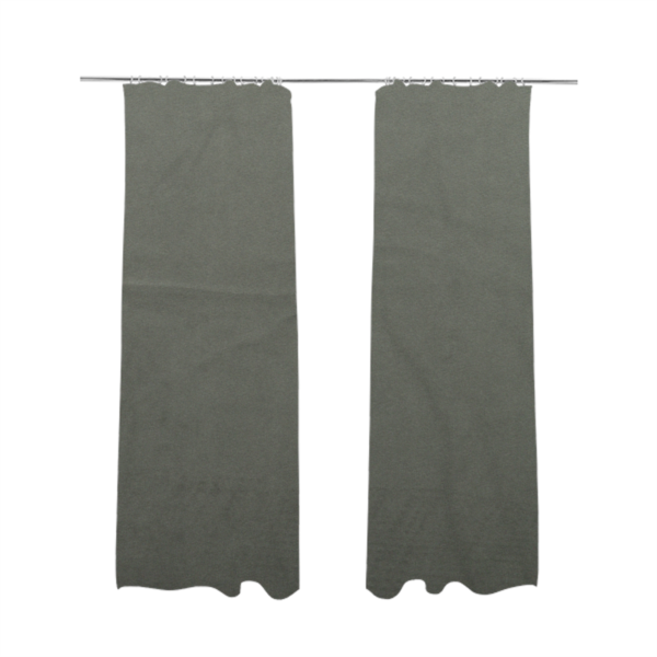 Alpha Plain Durable Velvet Brushed Cotton Effect Upholstery Fabric Grey Colour CTR-2705 - Made To Measure Curtains