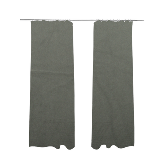 Alpha Plain Durable Velvet Brushed Cotton Effect Upholstery Fabric Grey Colour CTR-2705 - Made To Measure Curtains