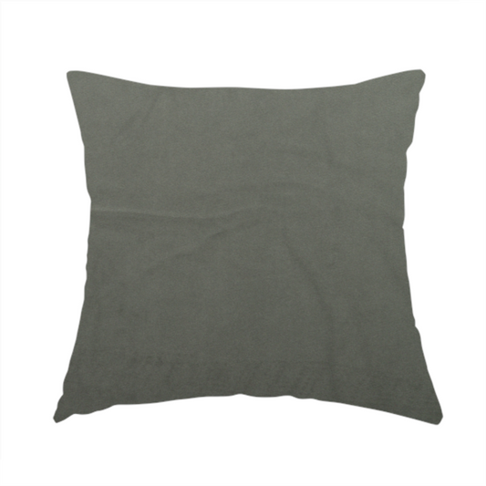 Alpha Plain Durable Velvet Brushed Cotton Effect Upholstery Fabric Grey Colour CTR-2705 - Handmade Cushions