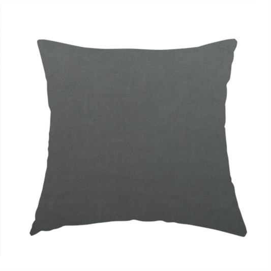Alpha Plain Durable Velvet Brushed Cotton Effect Upholstery Fabric Grey Colour CTR-2706 - Handmade Cushions