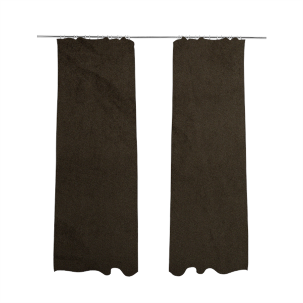 Alpha Plain Durable Velvet Brushed Cotton Effect Upholstery Fabric Brown Colour CTR-2710 - Made To Measure Curtains