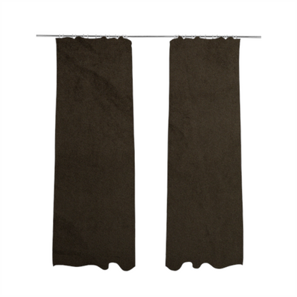 Alpha Plain Durable Velvet Brushed Cotton Effect Upholstery Fabric Brown Colour CTR-2710 - Made To Measure Curtains