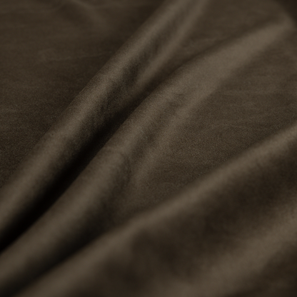Alpha Plain Durable Velvet Brushed Cotton Effect Upholstery Fabric Brown Colour CTR-2710 - Roman Blinds