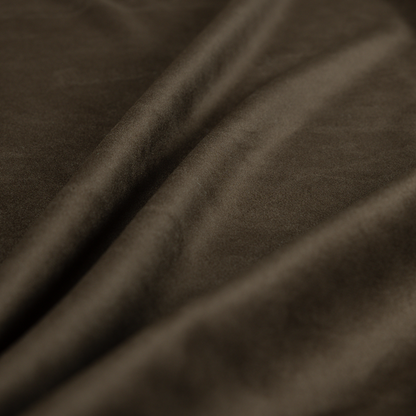 Alpha Plain Durable Velvet Brushed Cotton Effect Upholstery Fabric Brown Colour CTR-2710