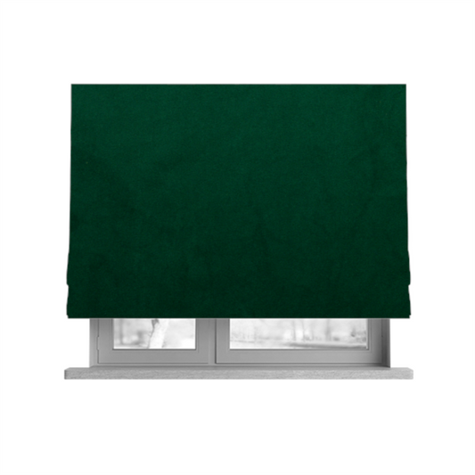Alpha Plain Durable Velvet Brushed Cotton Effect Upholstery Fabric Green Colour CTR-2712 - Roman Blinds