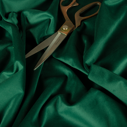 Alpha Plain Durable Velvet Brushed Cotton Effect Upholstery Fabric Green Colour CTR-2712 - Roman Blinds