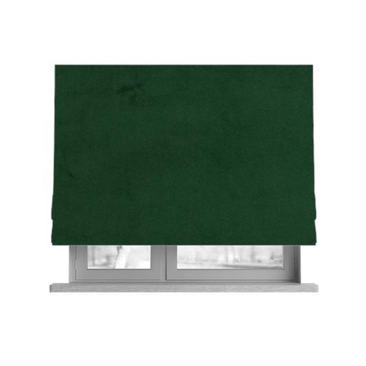 Alpha Plain Durable Velvet Brushed Cotton Effect Upholstery Fabric Green Colour CTR-2713 - Roman Blinds