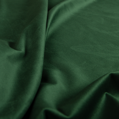 Alpha Plain Durable Velvet Brushed Cotton Effect Upholstery Fabric Green Colour CTR-2713 - Roman Blinds