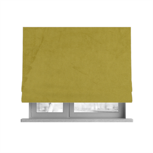 Alpha Plain Durable Velvet Brushed Cotton Effect Upholstery Fabric Green Colour CTR-2714 - Roman Blinds