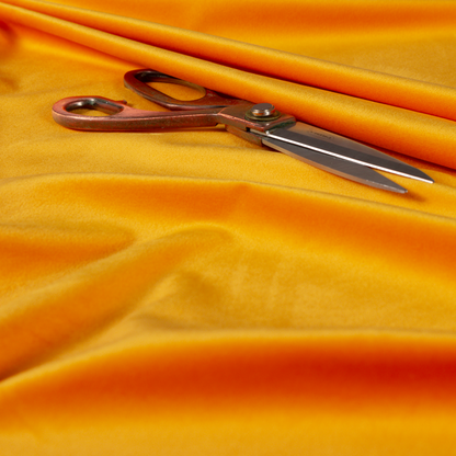 Alpha Plain Durable Velvet Brushed Cotton Effect Upholstery Fabric Orange Colour CTR-2715 - Roman Blinds