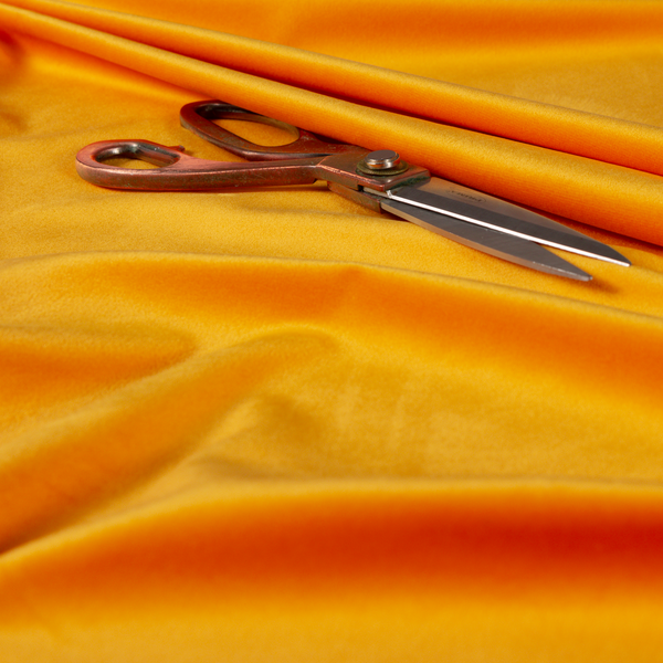 Alpha Plain Durable Velvet Brushed Cotton Effect Upholstery Fabric Orange Colour CTR-2715 - Made To Measure Curtains