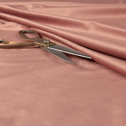 Alpha Plain Durable Velvet Brushed Cotton Effect Upholstery Fabric Pink Colour CTR-2717 - Roman Blinds