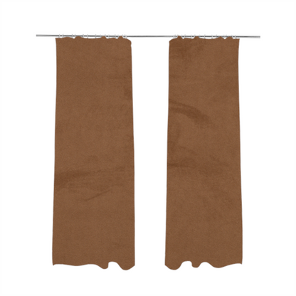 Alpha Plain Durable Velvet Brushed Cotton Effect Upholstery Fabric Brown Colour CTR-2718 - Made To Measure Curtains