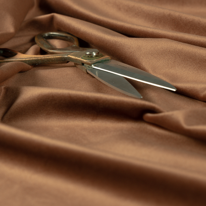 Alpha Plain Durable Velvet Brushed Cotton Effect Upholstery Fabric Brown Colour CTR-2718 - Roman Blinds