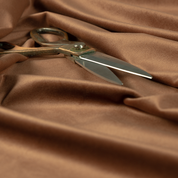 Alpha Plain Durable Velvet Brushed Cotton Effect Upholstery Fabric Brown Colour CTR-2718