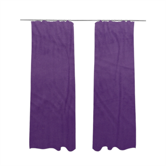 Alpha Plain Durable Velvet Brushed Cotton Effect Upholstery Fabric Purple Colour CTR-2719 - Made To Measure Curtains