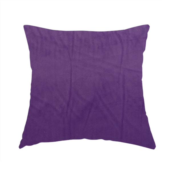 Alpha Plain Durable Velvet Brushed Cotton Effect Upholstery Fabric Purple Colour CTR-2719 - Handmade Cushions