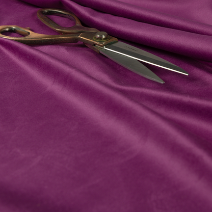 Alpha Plain Durable Velvet Brushed Cotton Effect Upholstery Fabric Purple Colour CTR-2720 - Handmade Cushions