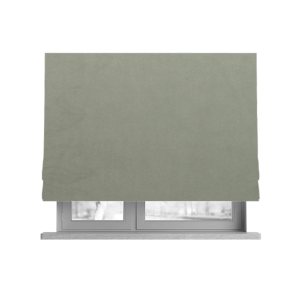 Alpha Plain Durable Velvet Brushed Cotton Effect Upholstery Fabric Grey Colour CTR-2724 - Roman Blinds