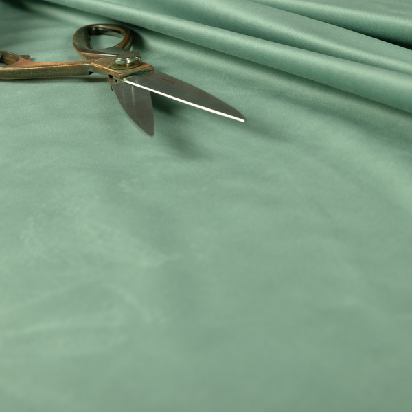 Alpha Plain Durable Velvet Brushed Cotton Effect Upholstery Fabric Green Colour CTR-2727 - Roman Blinds