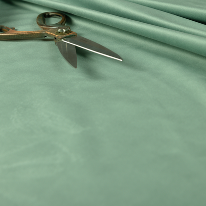 Alpha Plain Durable Velvet Brushed Cotton Effect Upholstery Fabric Green Colour CTR-2727 - Made To Measure Curtains