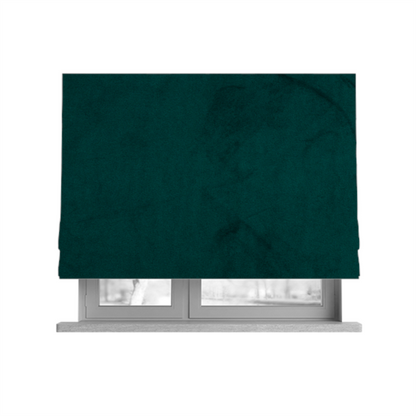 Alpha Plain Durable Velvet Brushed Cotton Effect Upholstery Fabric Teal Colour CTR-2728 - Roman Blinds