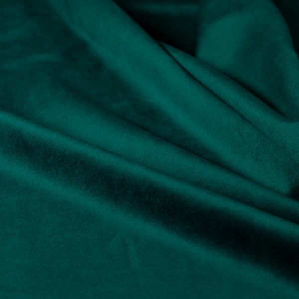 Alpha Plain Durable Velvet Brushed Cotton Effect Upholstery Fabric Teal Colour CTR-2728 - Roman Blinds