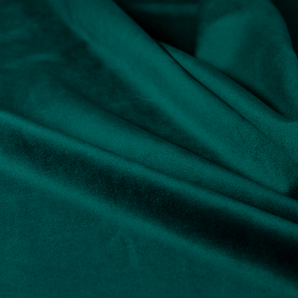 Alpha Plain Durable Velvet Brushed Cotton Effect Upholstery Fabric Teal Colour CTR-2728