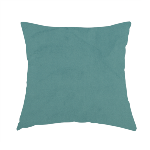 Alpha Plain Durable Velvet Brushed Cotton Effect Upholstery Fabric Blue Colour CTR-2729 - Handmade Cushions