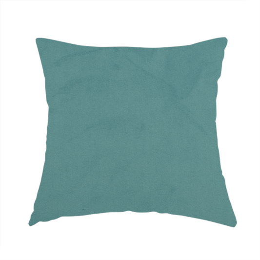 Alpha Plain Durable Velvet Brushed Cotton Effect Upholstery Fabric Blue Colour CTR-2729 - Handmade Cushions
