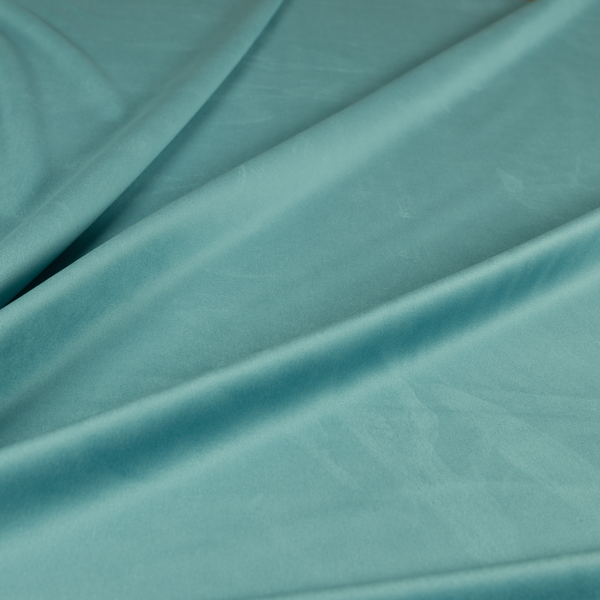 Alpha Plain Durable Velvet Brushed Cotton Effect Upholstery Fabric Blue Colour CTR-2729