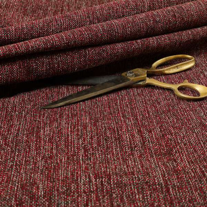 Coco Soft Weave Collection Flat Basket Weave Quality Fabric In Red Colour Upholstery Fabric CTR-273